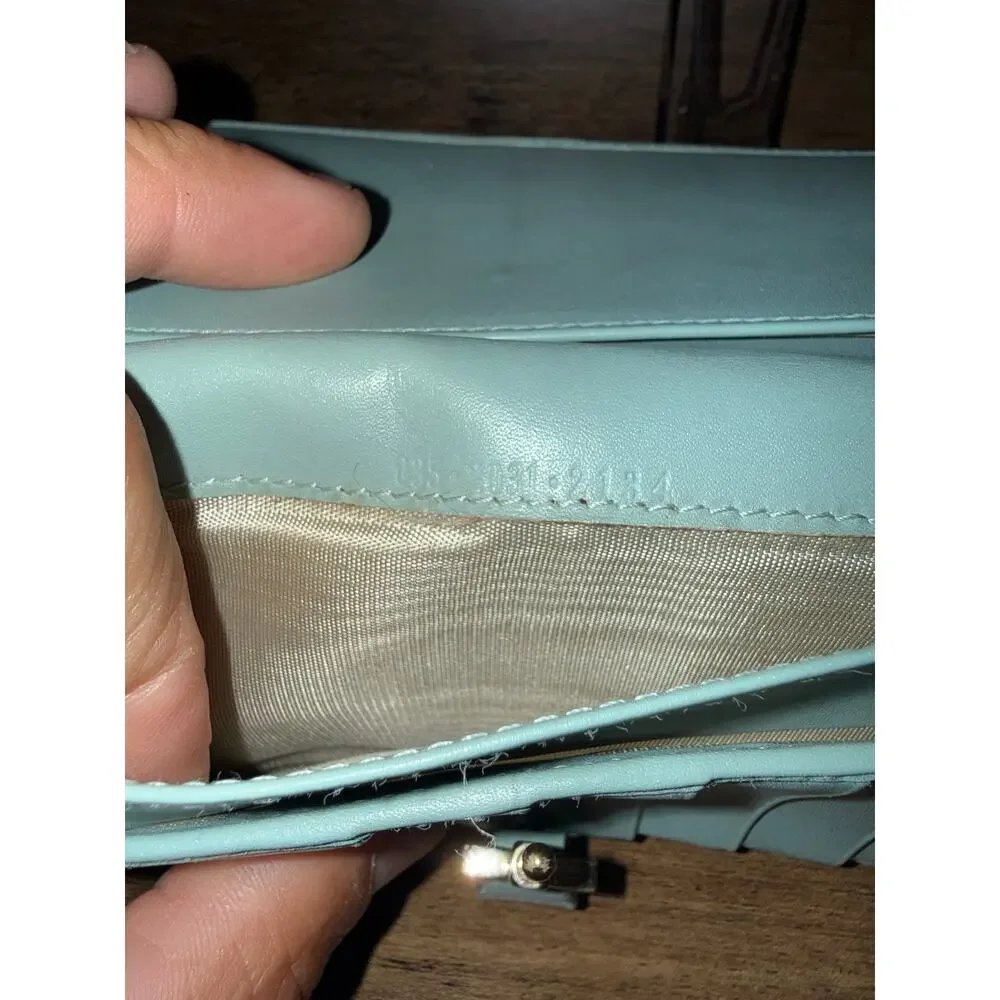 Gucci Jackie GG Embossed Long Wallet Rare Mint Green Gold Hardware with box - Picture 2 of 12
